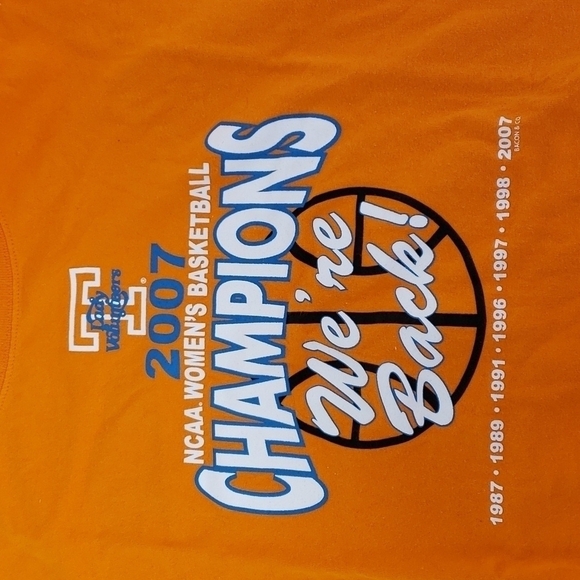 Ut Lady Volunteers 2007 NCAA Champs Tee by Castaways 100% Cotton XXL EUC Unisex - Picture 2 of 8